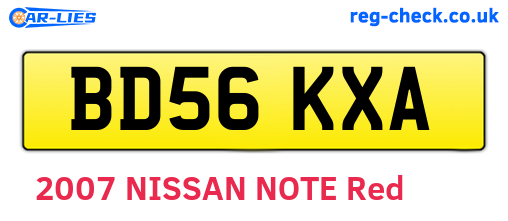 BD56KXA are the vehicle registration plates.