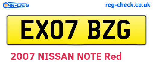 EX07BZG are the vehicle registration plates.