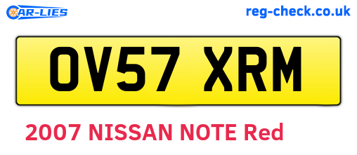 OV57XRM are the vehicle registration plates.