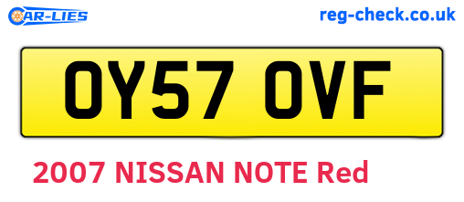 OY57OVF are the vehicle registration plates.