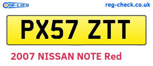 PX57ZTT are the vehicle registration plates.