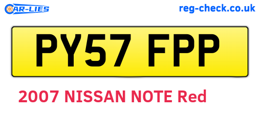 PY57FPP are the vehicle registration plates.