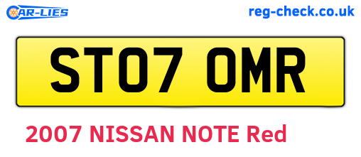 ST07OMR are the vehicle registration plates.