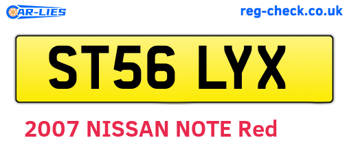 ST56LYX are the vehicle registration plates.