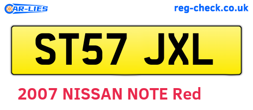 ST57JXL are the vehicle registration plates.
