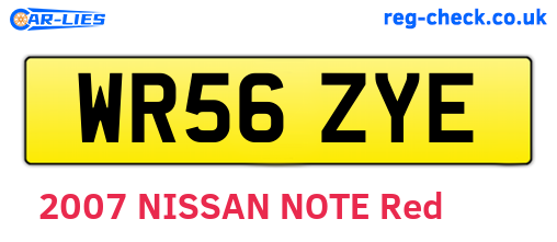 WR56ZYE are the vehicle registration plates.