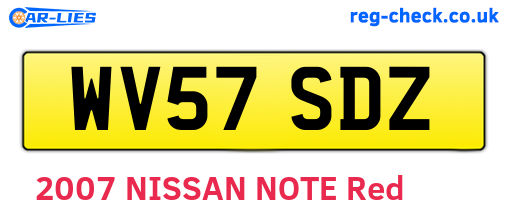 WV57SDZ are the vehicle registration plates.