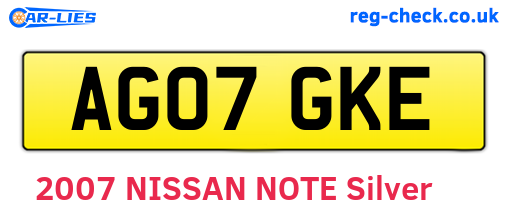 AG07GKE are the vehicle registration plates.