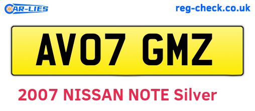 AV07GMZ are the vehicle registration plates.