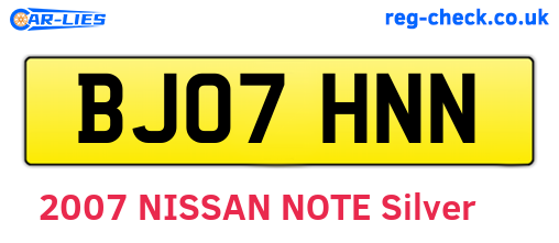 BJ07HNN are the vehicle registration plates.
