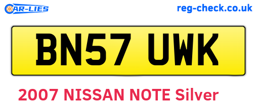 BN57UWK are the vehicle registration plates.