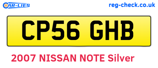 CP56GHB are the vehicle registration plates.