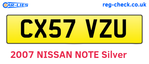 CX57VZU are the vehicle registration plates.