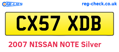 CX57XDB are the vehicle registration plates.