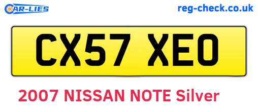 CX57XEO are the vehicle registration plates.