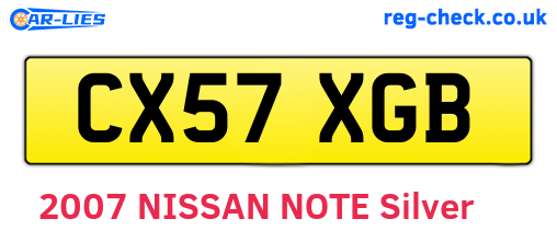 CX57XGB are the vehicle registration plates.