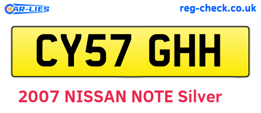 CY57GHH are the vehicle registration plates.