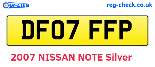 DF07FFP are the vehicle registration plates.