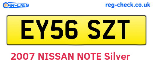 EY56SZT are the vehicle registration plates.