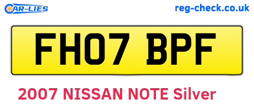 FH07BPF are the vehicle registration plates.