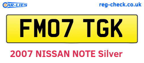 FM07TGK are the vehicle registration plates.