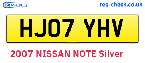 HJ07YHV are the vehicle registration plates.