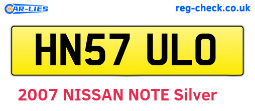 HN57ULO are the vehicle registration plates.