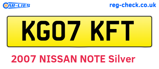 KG07KFT are the vehicle registration plates.