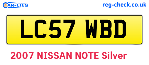 LC57WBD are the vehicle registration plates.