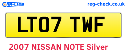 LT07TWF are the vehicle registration plates.