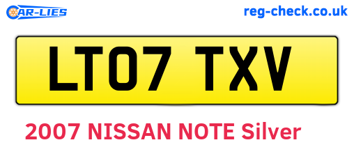 LT07TXV are the vehicle registration plates.