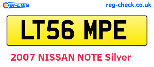 LT56MPE are the vehicle registration plates.