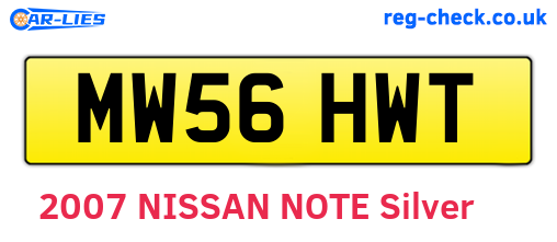 MW56HWT are the vehicle registration plates.