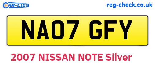 NA07GFY are the vehicle registration plates.