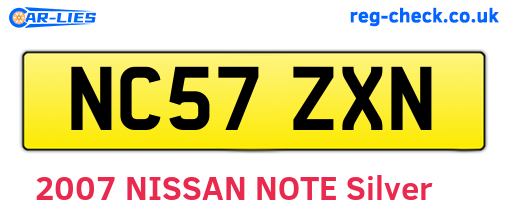 NC57ZXN are the vehicle registration plates.