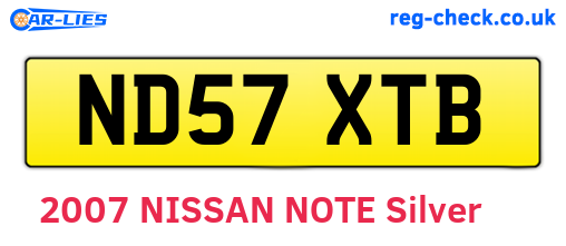 ND57XTB are the vehicle registration plates.