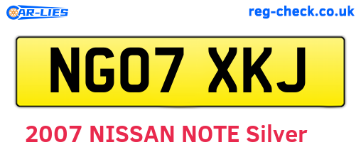 NG07XKJ are the vehicle registration plates.