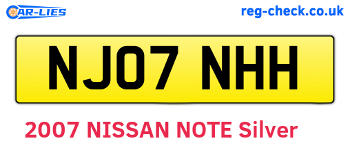 NJ07NHH are the vehicle registration plates.