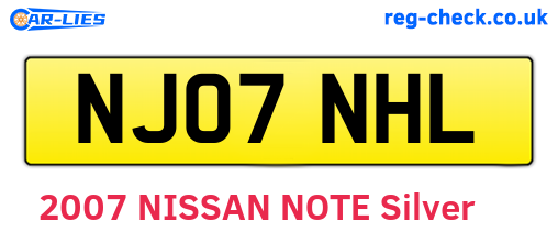 NJ07NHL are the vehicle registration plates.