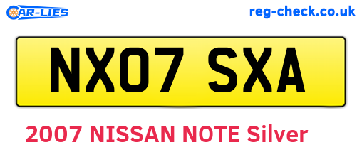 NX07SXA are the vehicle registration plates.