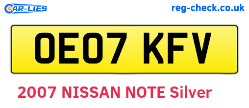 OE07KFV are the vehicle registration plates.
