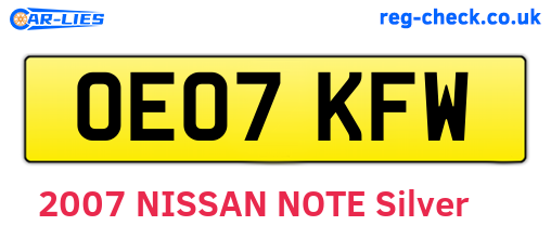 OE07KFW are the vehicle registration plates.