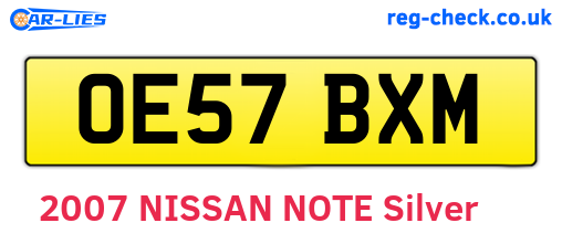 OE57BXM are the vehicle registration plates.