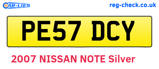 PE57DCY are the vehicle registration plates.