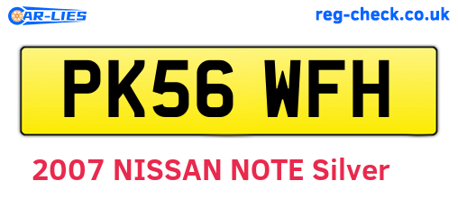 PK56WFH are the vehicle registration plates.