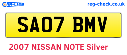 SA07BMV are the vehicle registration plates.