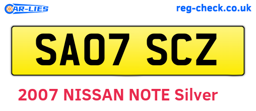 SA07SCZ are the vehicle registration plates.
