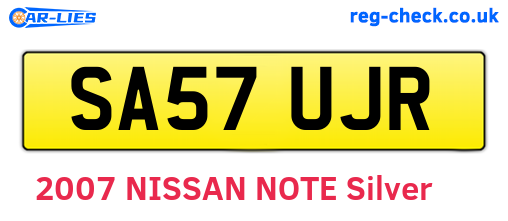 SA57UJR are the vehicle registration plates.