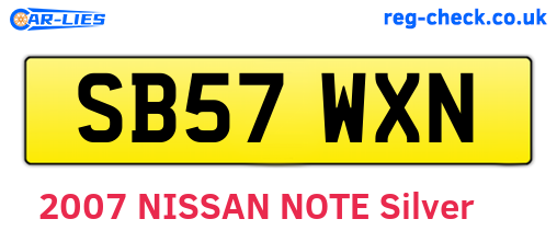 SB57WXN are the vehicle registration plates.