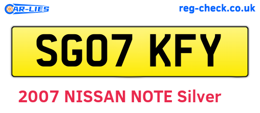 SG07KFY are the vehicle registration plates.
